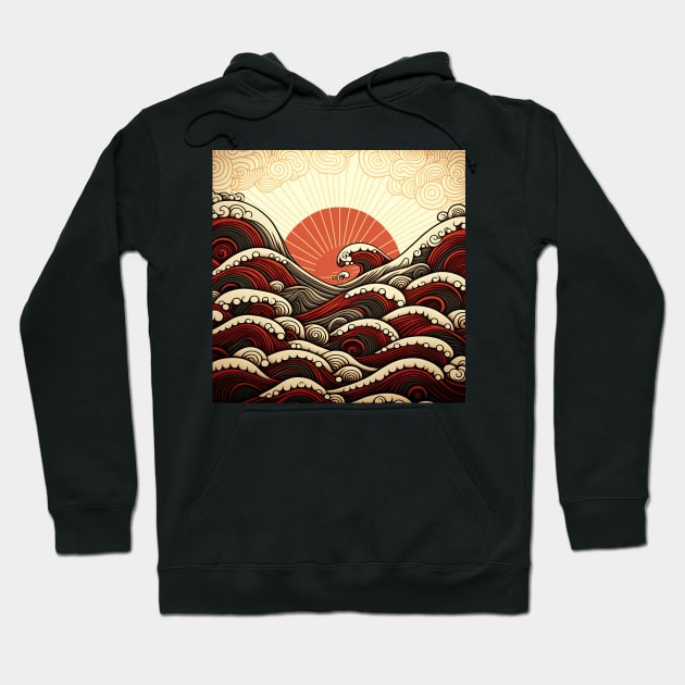 great wave of the red sea Hoodie by Micapox